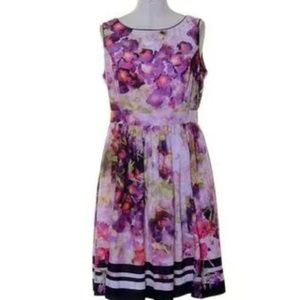 Purple Watercolor Floral Dress 👗
